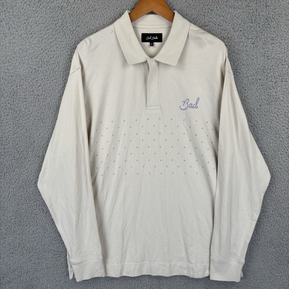 Bad Birdie Other - Bad Birdie Reflecting Pond Long Sleeve Polo Shirt Mens XL Beige Golf